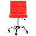 thumbnail image 3 of COSVALVE Armless Desk Chair Low Back Swivel Barber Chair Office Task Computer (Red), 3 of 9