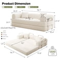 thumbnail image 3 of VKHCU 79" Convertible Sofa Bed, 5-in-1 Sleeper Sofa, Boneless Couch with Fixed-Shape Frame, Corduroy Folding Floor Sofa for Living Rooms,Bedroom, Apartment, No Assembly Required, White, 3 of 9
