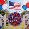 thumbnail image 2 of Virelaxpo Independence Day Flag Wreath Mesh Material Home Decor Front Door Wall Window Porch Entryway Patriotic 4th of July Holiday, 2 of 9