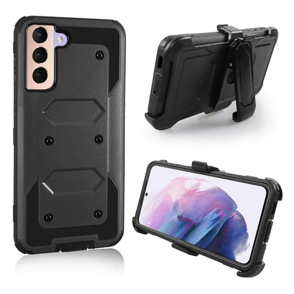 Mignova for Galaxy S21 Plus 5G Case,Built in Belt Clip Full Body Heavy Duty Shock Reduction Durable Case Girls Boys Outdoor Protective Cover for Samsung Galaxy S21 Plus 5G 6.7 inch 2020 - Black