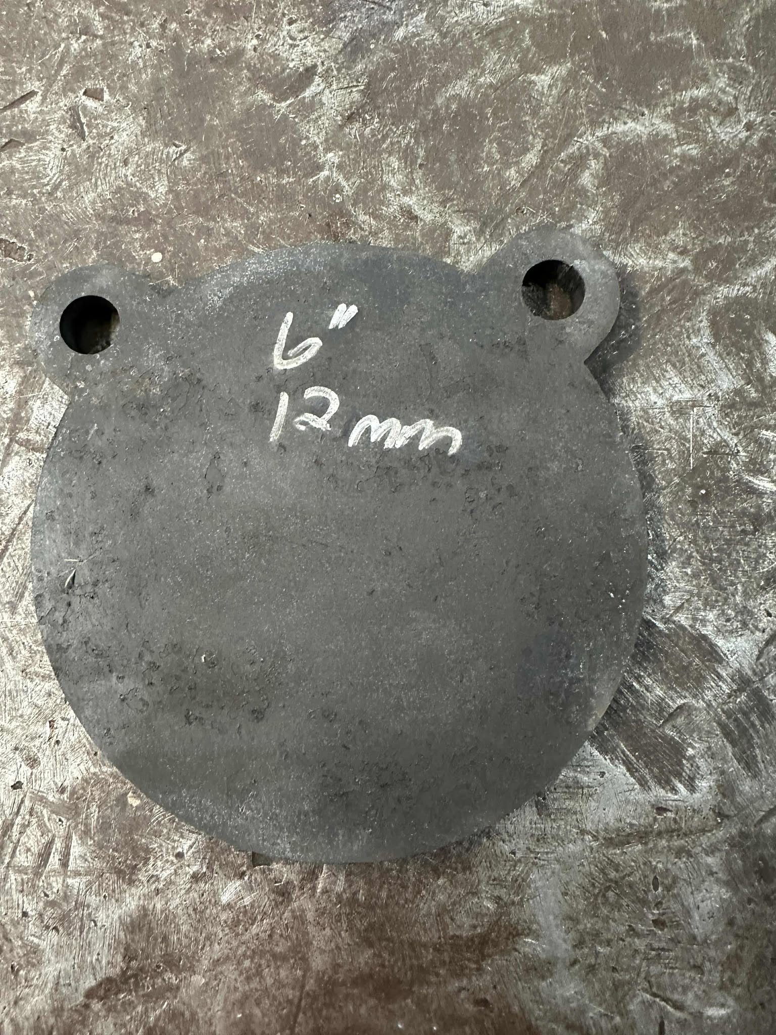 AR500 Steel Gong Shooting Target 1/2" – 6" Round – 2-Hole