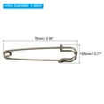 thumbnail image 2 of Uxcell Safety Pins 2.95 Inch Large Metal Sewing Pins Black 50Pcs, 2 of 5