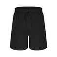 thumbnail image 3 of Men's Shorts Fashion Casual Comfy Half Pant Elastic Waist Solid Color Shorts with Pocket Bandage Drawstring Regular Short Pants, 3 of 7