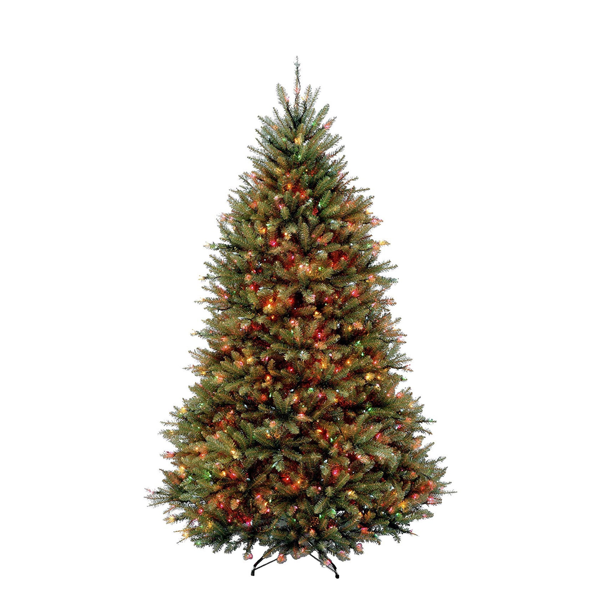 National Tree Company 6.5&#39; Pre-Lit Dunhill Fir Hinged Artificial Christmas Tree Multicolor Lights