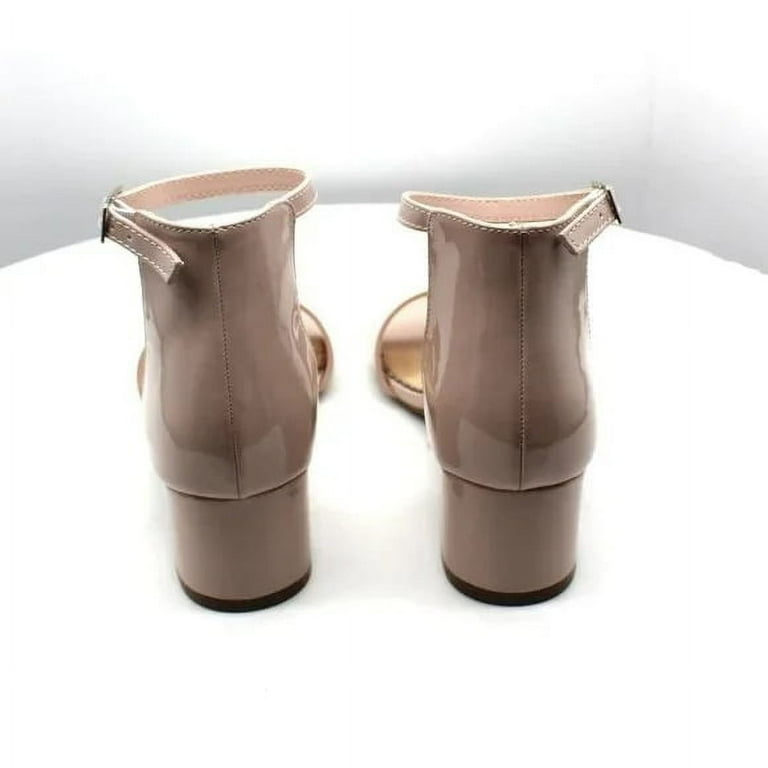 Sugar Women s Low Chunk Low Heel Dress Shoe Ladies Ankle Strap Pump Sandal Noelle Low Chunk Low Heel Nude Patent 8 Walmart