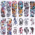 thumbnail image 4 of Pegatinas De Tatuaje Temporales, Pegatinas De Tatuaje Efecto De Tatuaje Real 16 Piezas Impermeables A Prueba De Sudor Para Mujeres Hombres Para Reuniones Para Brazo Pierna Para Uso, 4 of 7