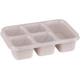 thumbnail image 1 of Wheat Straw Lunch Box, Lunch Box, Five-compartment Lunch Box, Tea Lunch Box with Lid, Fresh-keeping Snack Plate, Snack Snack Box, 5 squares - beige, 1 of 6