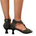 thumbnail image 4 of YYYTop T-Strap Womens Block Chunky Heels Dress Shoes Open Toe Sandals Cutout Back Zipper Heeled Pumps Sandals Slingback Party Wedge heels Sandals, 4 of 7