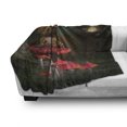 thumbnail image 3 of Fantasy Soft Flannel Fleece Blanket, Mythical Fairy Creature Sitting on Mushroom Beside an Oak Tree Summer Forest Print, Cozy Plush for Indoor and Outdoor Use, 50" x 70", Multicolor, by Ambesonne, 3 of 6