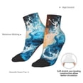 thumbnail image 6 of Rateoe Red And Blue Waves Pattern Quarter Crew Socks,Toe Seamed Ankle Socks,Cotton Cushioned Breathable Athletic Crew Sports Socks, 6 of 7
