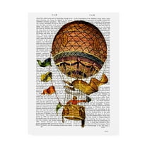 Trademark Fine Art 'Hot Air Balloon with Flags' Canvas Art by Fab Funky