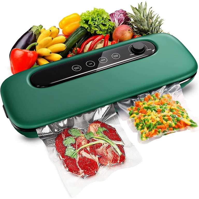 Vacuum Sealer Machine, Vacuum Sealers Powerful Air Sealing -60Kpa  Adjustable Strong Suction LED Touch-Screen Automatic Food Sealer with  Vacuum Sealer Bags, Green 