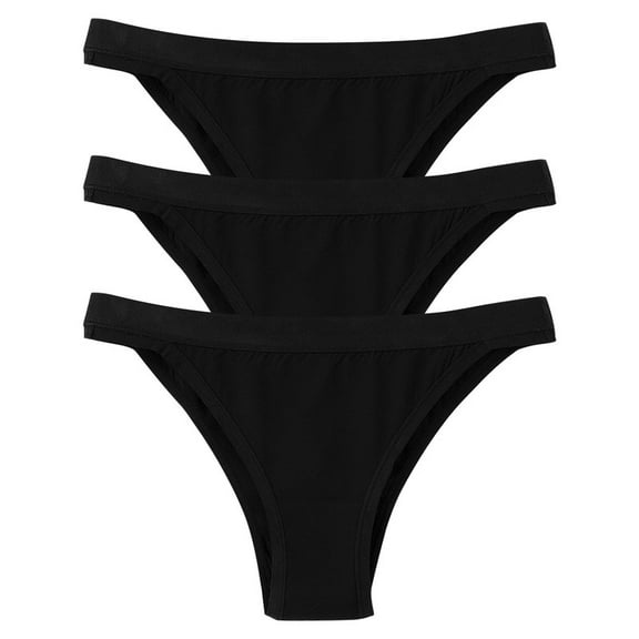 Women's Briefs Low-Rise Thong 3 Pack of Cotton Panties Women S-XL Underwear