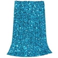 thumbnail image 2 of Honeii Blue Glitter Print Fleece Blanket - Throw Blanket for Bed, Sofa, Couch, Camping, and Travel , Microplush Ultra Soft Warm Blanket-40"x30", 2 of 6