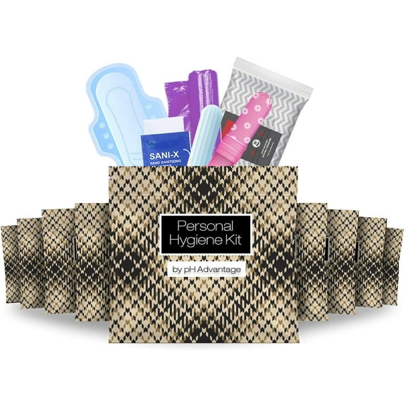 Menstrual Kit All-in-One 10 Pack | Convenience on The Go | Period Kit Pack for Travelling, Tweens & Teenagers or just When Youre Out | Individually Wrapped Feminine Hygiene Product (Light Leather)