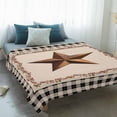 thumbnail image 4 of Western Texas Star Retro Blanket Soft Cozy Warm Throw Blanket for Couch, Plush Fuzzy Flannel Fleece Blankets for Sofa, Rustic Vintage Berry Black Beige Plaid Bed Blankets Gifts for Men, 40"x60", 4 of 9