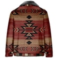 thumbnail image 3 of Fanxing Men's Western Aztec Vintage Fleece Lined Jackets Plus Size Casual Button Down Winter Warm Jacket Coats Oversized Western Print Sherpa Jacket, 3 of 7