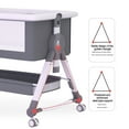 thumbnail image 5 of OUYI 4-in-1 Baby Bassinet - Storage, Wheels, Changing Table, Adjustable Cradle (Gray), 5 of 10