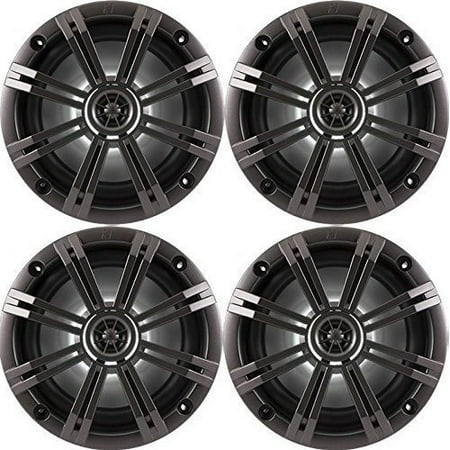 2- Pair (4-Speakers) Kicker 6.5" 195W Marine Audio Coaxial Stereo , Charcoal Grills