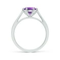 thumbnail image 2 of ANGARA Natural Tapered Shank 1.15 ct Amethyst Ring with Diamonds in 925 Sterling Silver for Women (Size-7mm) | February Birthstone, Anniversary, Jewelry Gift for Women | Natural Amethyst Ring, 2 of 9