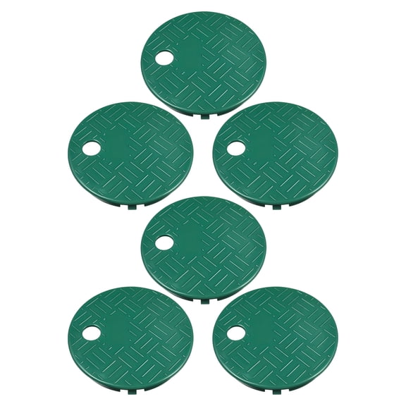Pretyzoom 6Pcs Outdoor Green Sprinkler Valve Box Cover Heavy Duty Round Irrigation Lid