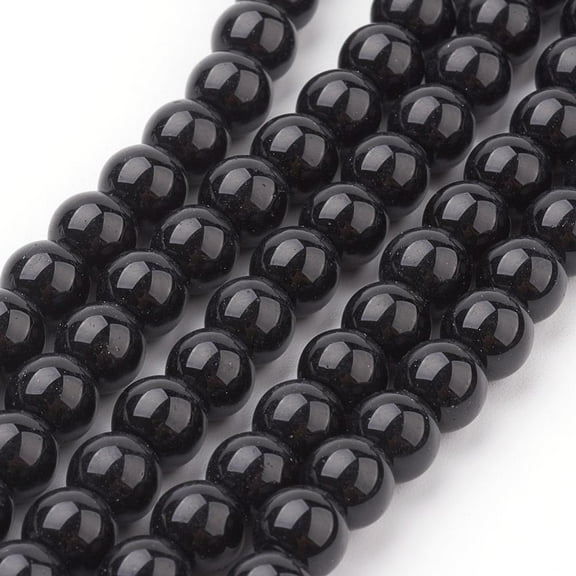 Black Glass Pearl Round Loose Beads For Jewelry Necklace Craft Making 6mm Hole: 1mm about 140pcs/strand