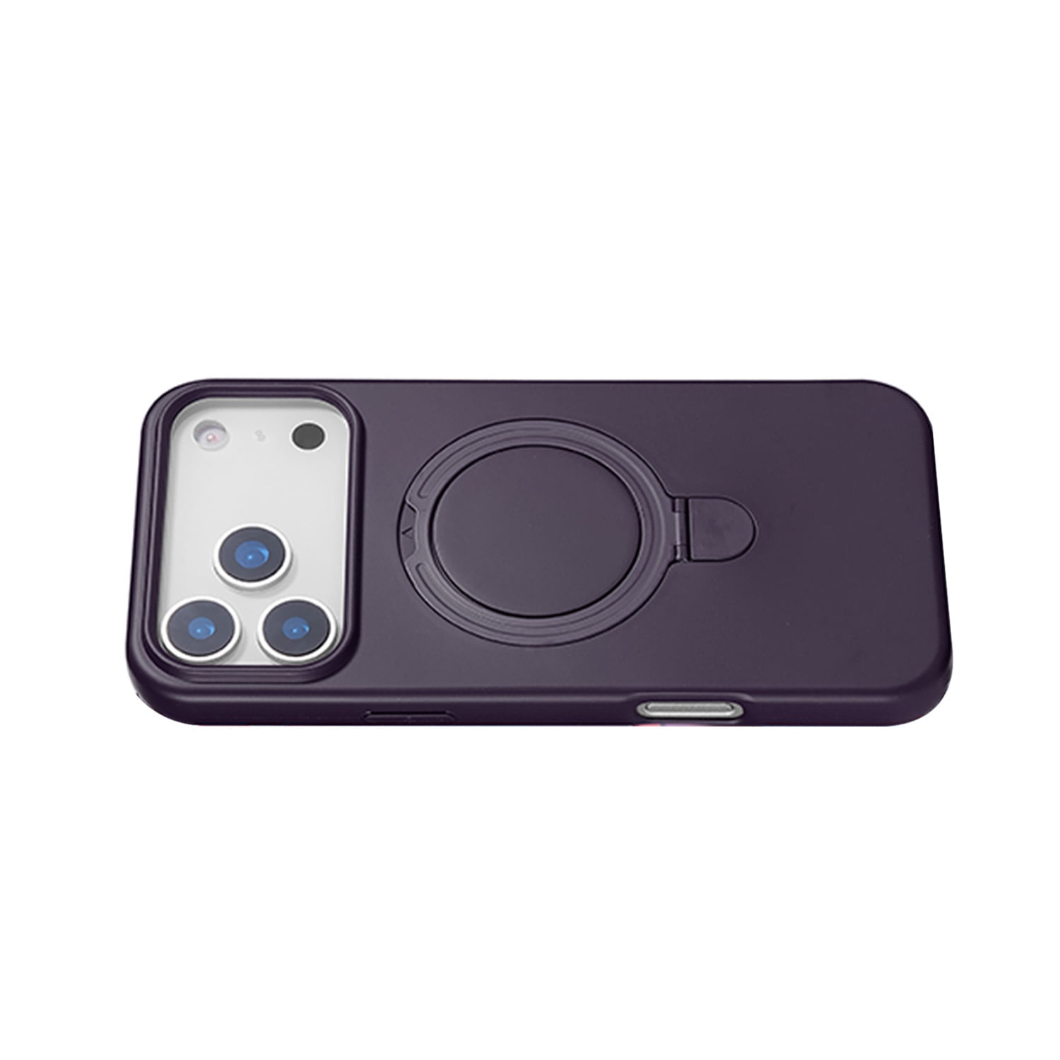 Silicone Stylish Stand Case with Magsafe for iPhone 17 Pro - Dark Purple