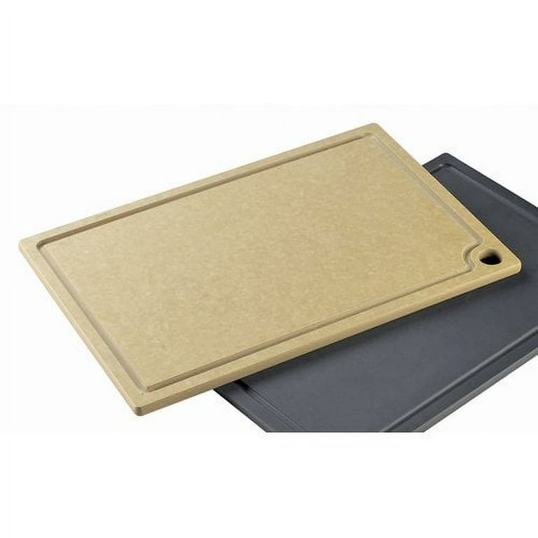 12″ x 18″ x 1/2″ Rectangular Beige Synthetic Rubber Cutting Board