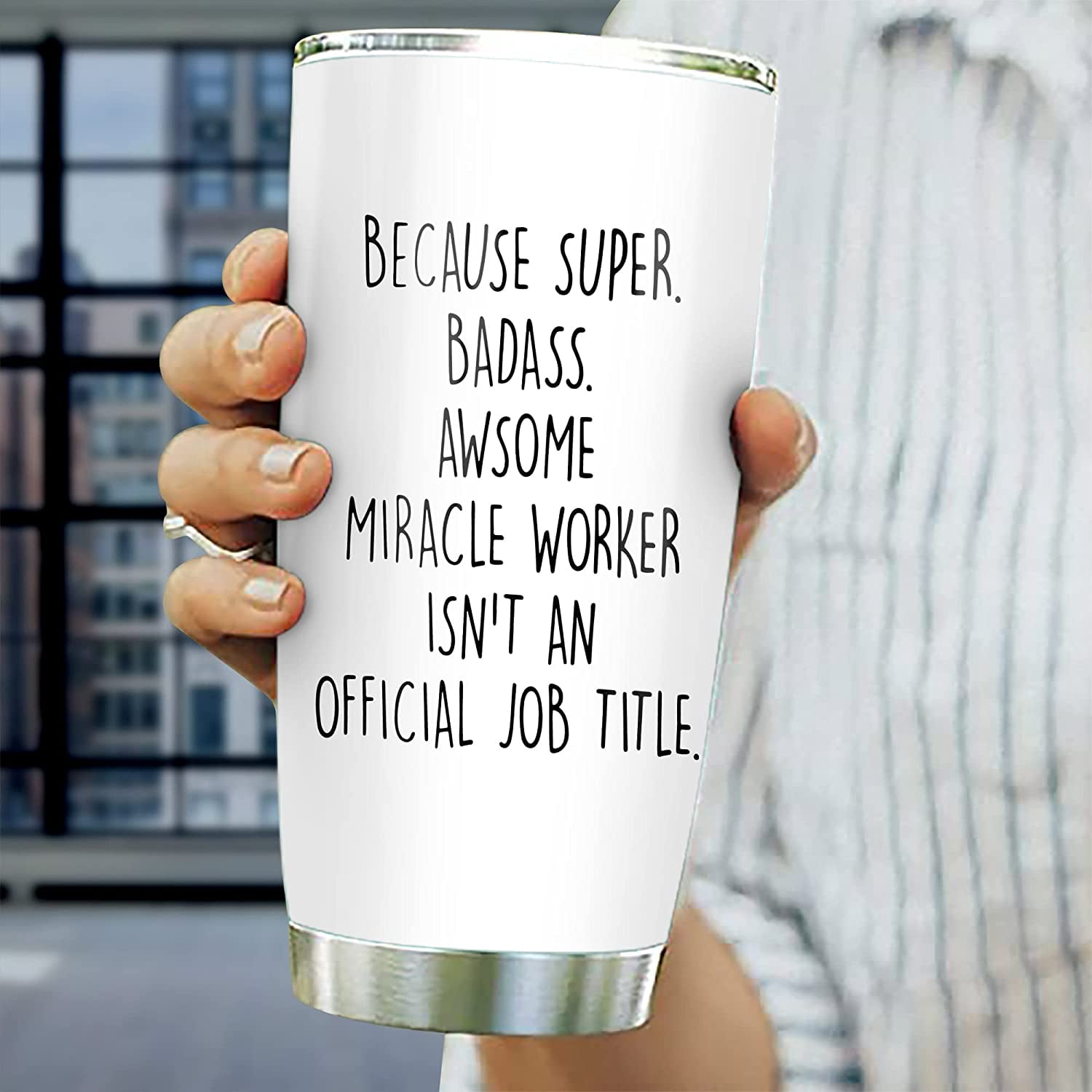 Make-up-Tasche Für Lehrer/Berater – Mit Spruch 'Badass Miracle Worker', Wasserdicht, 23x17 Cm (Abschlussgeschenk)