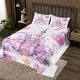 thumbnail image 2 of Erosebridal Dreamy Castle Coverlet Set Twin, Fairy Princess Bedding Set, Flower Bowknot Decor 2pcs, 2 of 5