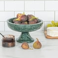 thumbnail image 3 of Bloomingville Marble Footed Pedestal Bowl, Green, 3 of 6