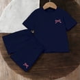 thumbnail image 4 of Tiijoy Girls Summer Outfits Casual Short Sleeve T-Shirt Shorts Set, 2-Piece, Sizes 2-14, 4 of 5