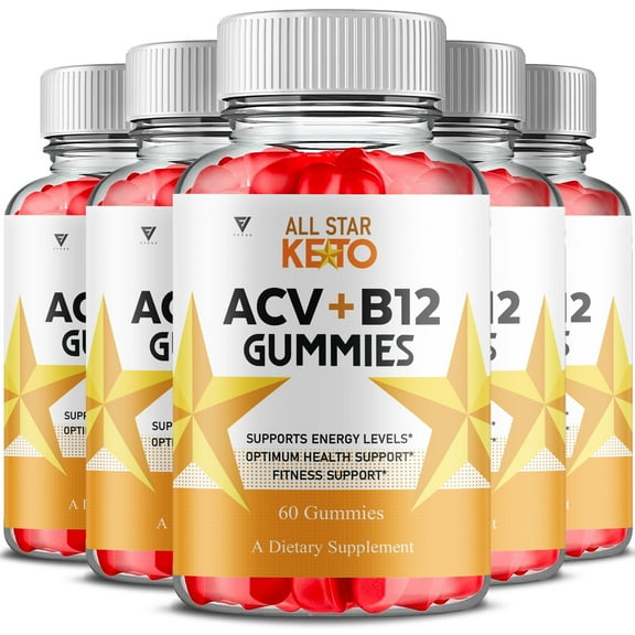 (5 Pack) All Star Keto ACV Gummies, AllStar Advanced Keto ACV Overall Health Formula (300 Gummies)