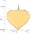 thumbnail image 3 of Solid 14k Yellow Gold Plain .027 Gauge Engravable Heart Disc Charm - 25mm, 3 of 5