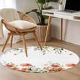 thumbnail image 4 of Round Rugs 3Ft, Red Poppy Round Area Rug Washable Indoor Throw Carpet, Spring Farmhouse Country Flower Leaf Plant Small Non Slip Circle Rug for Bedroom Living Room Home Decor Aesthetic, 4 of 8