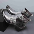 thumbnail image 3 of Men's Python Print Double Buckle Chelsea Boots - Vintage Pointed Toe Ankle Boots with Side Zipper, Comfortable Low Heel, 3 of 6