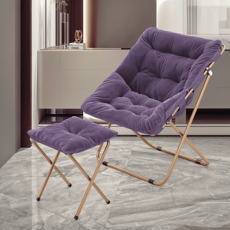 MoNiBloom Cozy Chair with Ottoman, Modern Comfy Folding