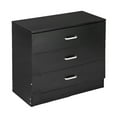 thumbnail image 4 of Resenkos 3 Drawer Dresser for Bedroom, Modern Wood Dressers Chest of Drawers with Storage, Wide Drawers Tall Nightstand, Wood Dressers, Black, 4 of 13