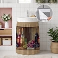 thumbnail image 4 of Western Country Cabinet Curtains 28"W x 35L, Farmhouse Abstract Wines Fruits Beige Under Sink Skirt for Bathroom Vanity Kitchen Self Adhesive, Dust-Proof Privacy Curtain for Closet Shelves Laundry, 4 of 9