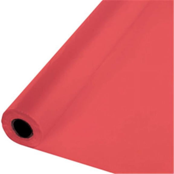 Coral Plastic Tablecloth 100-foot Roll