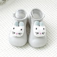 thumbnail image 2 of Otqutp Baby Round Toe Sneakers Toddler Girls Boys Shoes Sock Animal Decoration Toddler Indoor Shoes Non Slip Slippers for 0 To 4 Years(Gray,12-18Months), 2 of 4