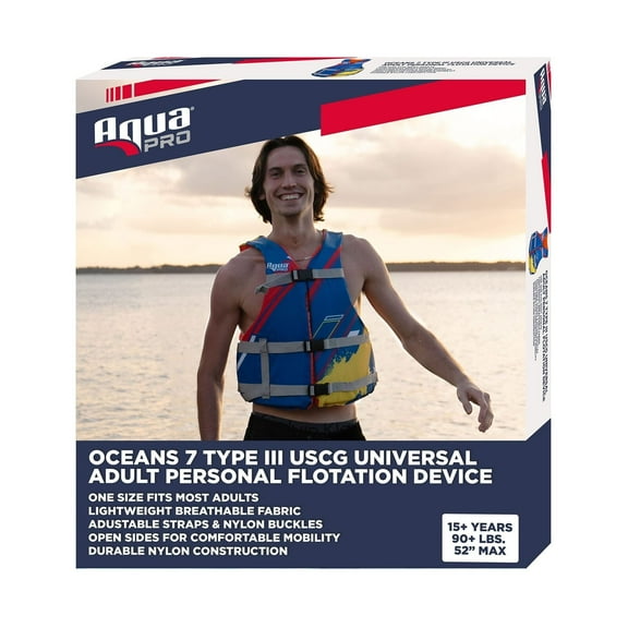 Oceans7 Adult Life Jacket Vest, US Coast Guard Approved, Type III PFD