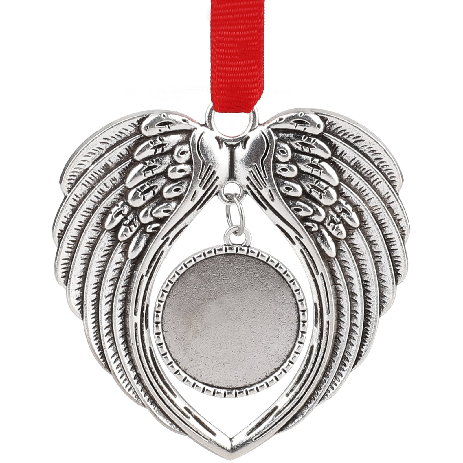 In memory Angel Wing Christmas tree ornament photo locket charm decoration gift