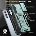 thumbnail image 7 of LeYi Samsung Galaxy A54 5G Case, A54 5G Case with 2 Pack Screen Protectors, Heavy Duty Armor Case with Slide Cover & Upgrade Magnetic 360°Rotatable Kickstand for A54, Green, 7 of 7