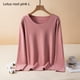thumbnail image 5 of Minnieouse Ropa interior de fondo para mujer, lencería gruesa cálida para niñas, Tops de capa Base de cuello de manga larga de Color Ropa interior Rosado L, 5 of 6