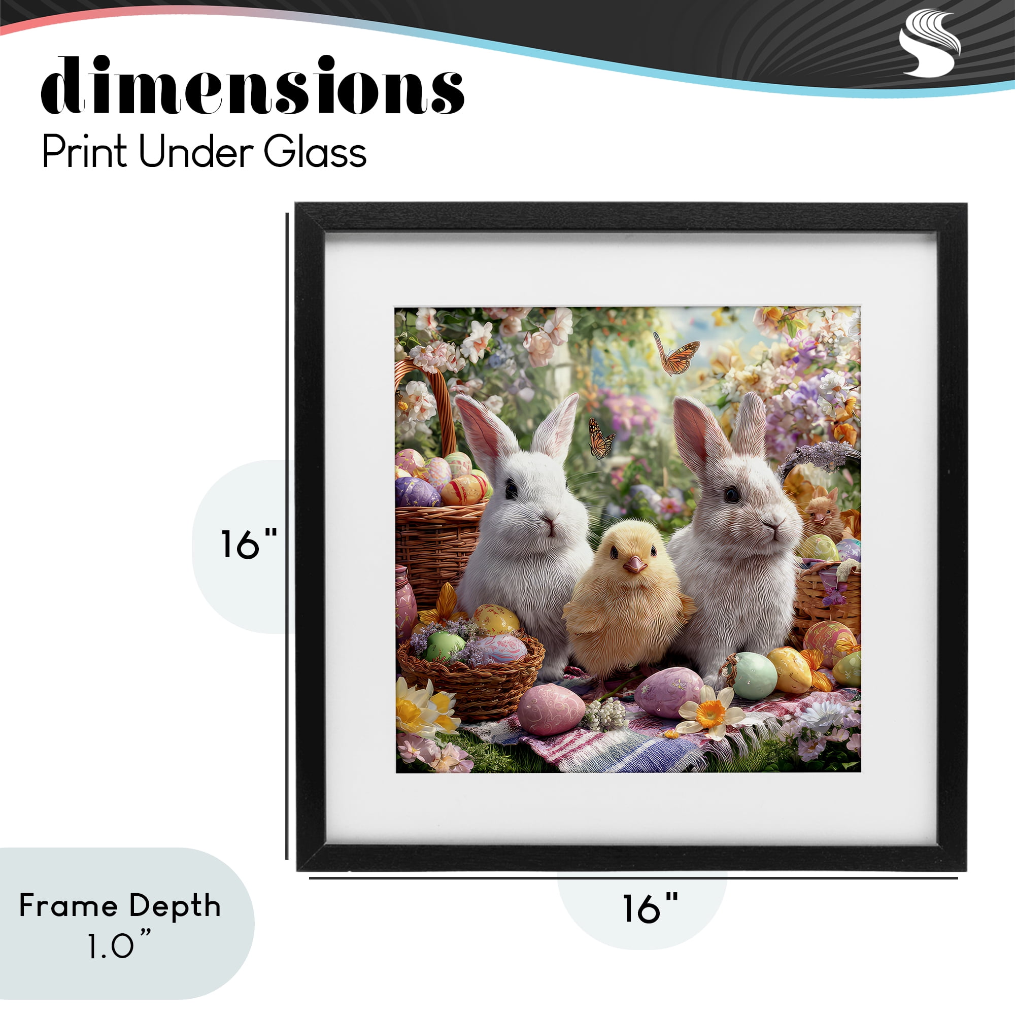 Stupell Industries Easter Animals & Eggs Black Framed Print Under Glass, design by The Wands Want