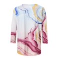 thumbnail image 5 of CHUANK T-Shirts pour Femmes à Manches Trois-Quarts, Coupe Ajustée à Motif Floral, T-Shirts Blancs, Chemises pour Femmes, Manches 3/4 au Coude, Col Rond, Chemises Décontractées pour Femmes, Liquidation, Blouses et Hauts Boho, Vert TG, 5 of 5