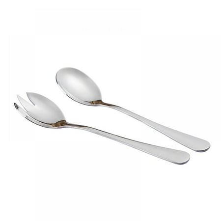 

Savlot 2Pcs Stainless Steel Salad Servers Spoon Fork Dinnerware Set Tableware Kitchen Accessories Western Fork