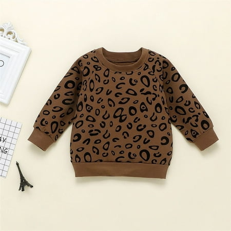 

Cathalem 4 Piece Set Baby Children Kids Toddler Infant Baby Boys Girls Long Sleeve Leopard Print Sweatshirt Infant Outfits Set Childrenscostume Brown 3-4 Years