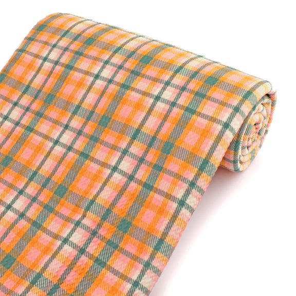 Blush Pink Mint Fall Plaid Bullet Fabric 6" Strip